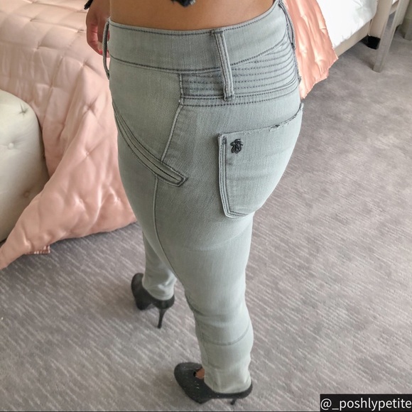 Black Orchid grey motto mid-waist skinny jeans - Picture 4 of 16